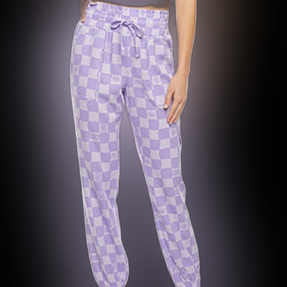 Juicy Couture Lavender Checkered Joggers